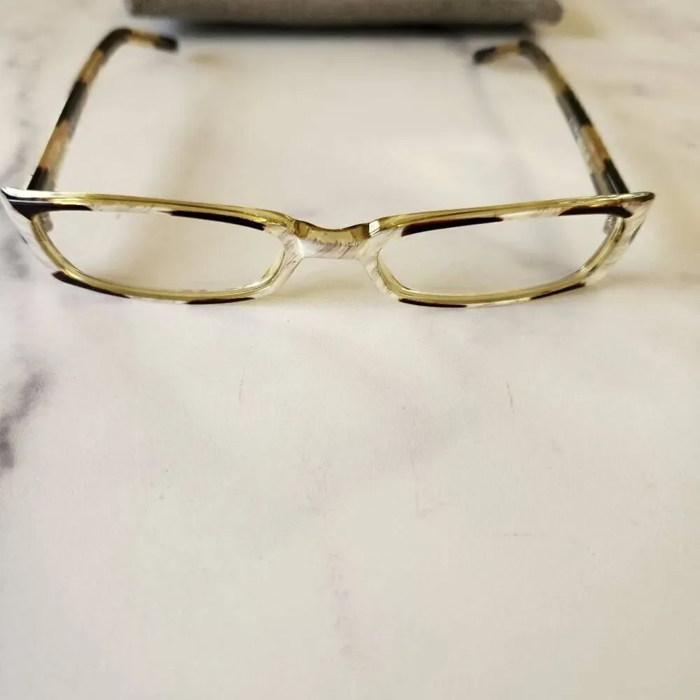 A.J. Morgan reading eyeglasses 1.50 striped impression white brown peepers tort